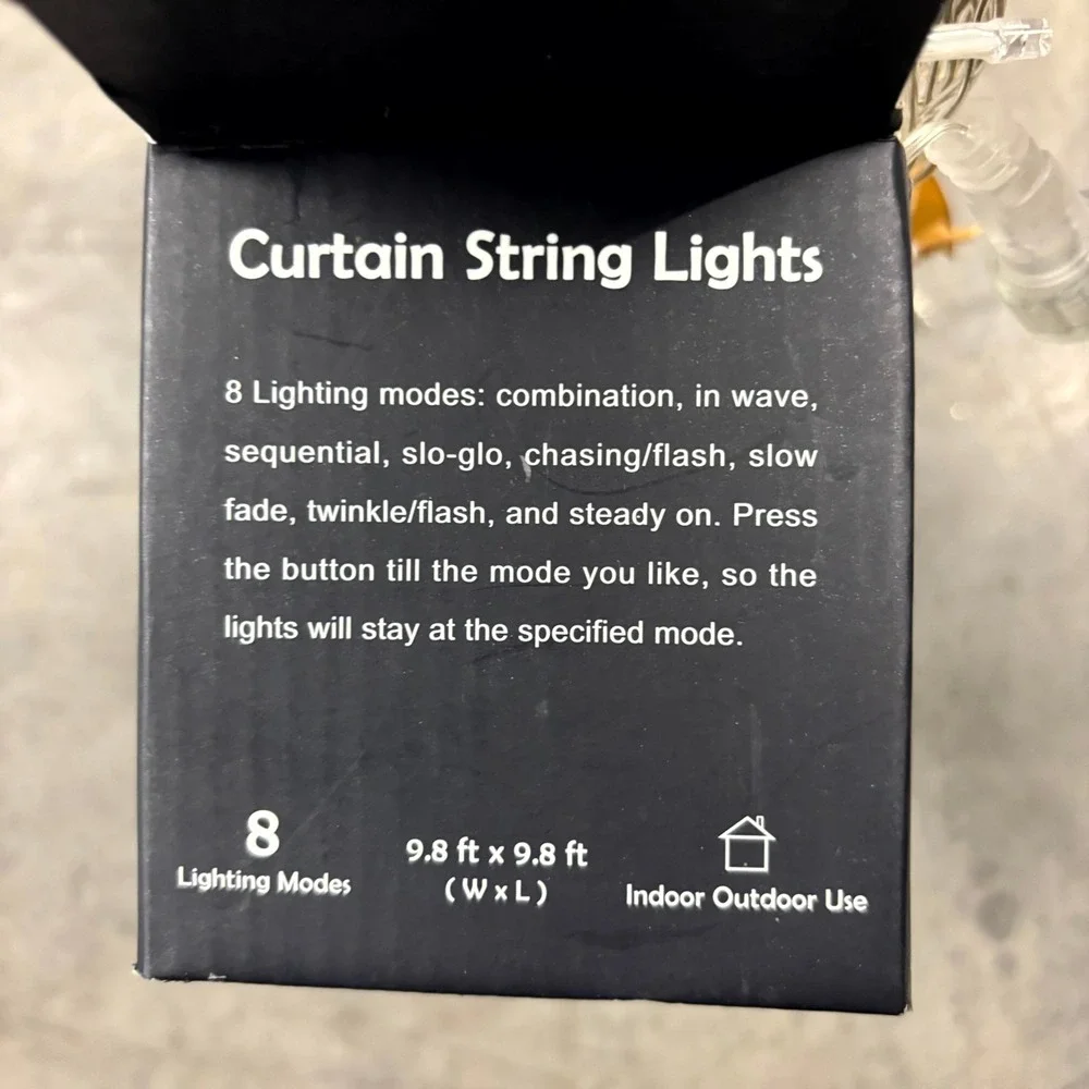 MAGGIFT 304 LED Curtain String Lights Warm White 9.8x9.8ft Indoor Outdoor 8 Mode